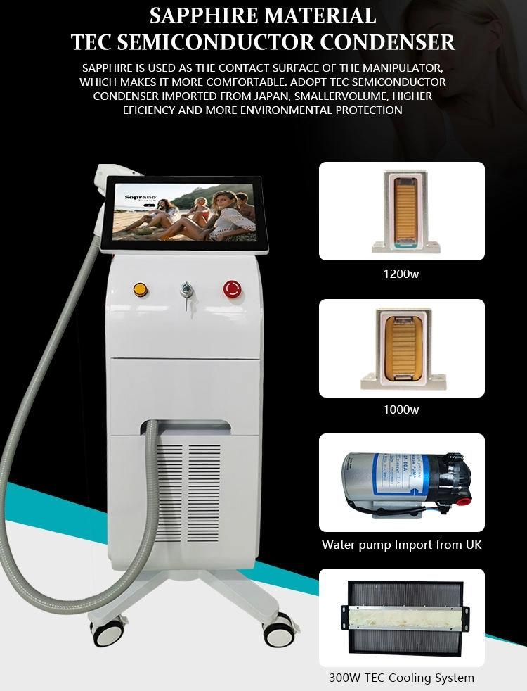 2022 CE Approved 1600W Diode Laser Hair Removal Machine 755 808 1064 Diode Laser Hair Removal