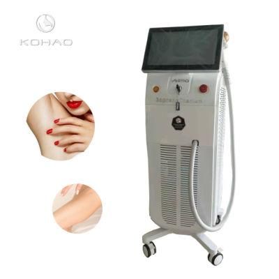 60% Discount! Diode Laser Hair Removal Machine 755 808 1064nm Cooling Head Painless Laser Epilator Face Body Hair Removal