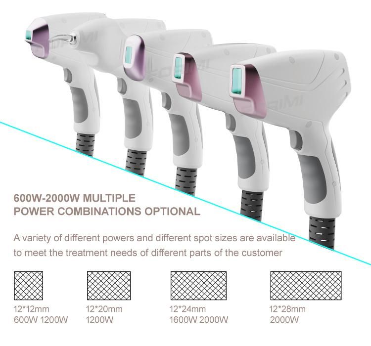 Epilator 808nm Laser Hair Removal 808nm Laser Diode Beauty Equipment 1064 Blue Diode Laser 1600 Watt