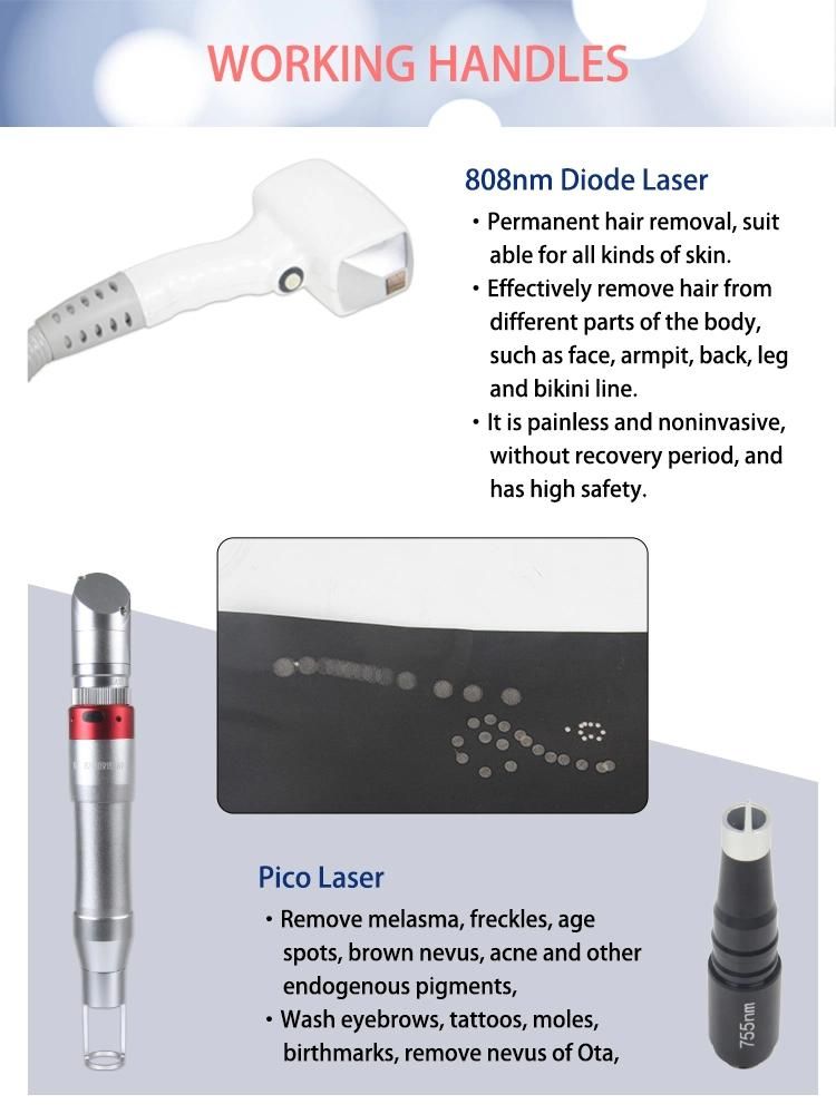 Picolaser Dark Spot Removing Tattoo Acne Removal Q Switched ND YAG Laser Picosecond Laser