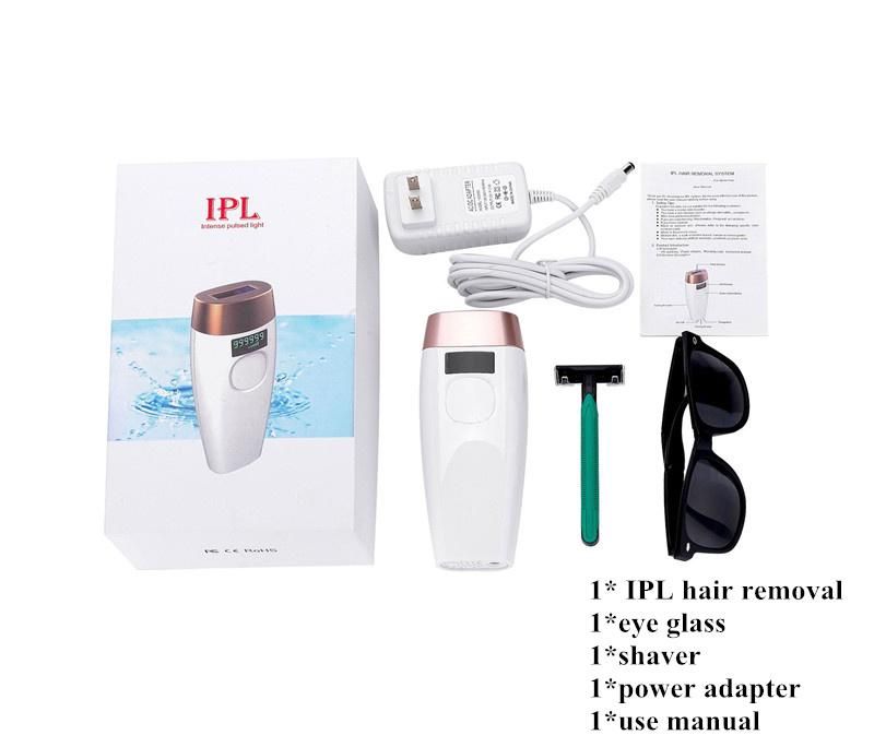 Painless Mini Portable Permanet Home IPL Hair Removal Machine 999, 999 Flashes with Digital Display