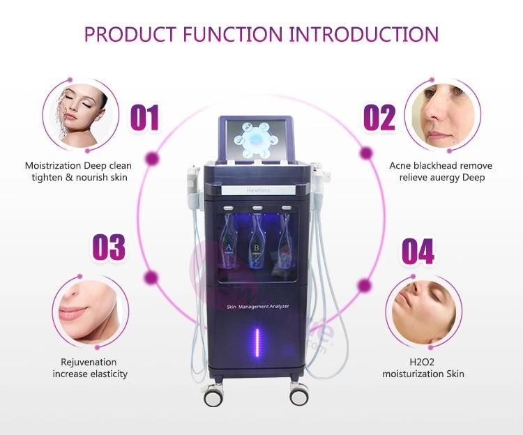 Oxygen Facial Machine in Oxgen Jet Medical Ultrasound Instruments Face Lifting Skin Clean Analysis Scrubber RF