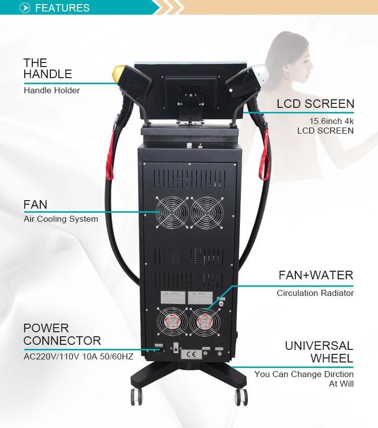 4K 15.6inch Screen Diode Laser Hair Removal 755 808 1064nm Soprano Titanium for Beauty Salon