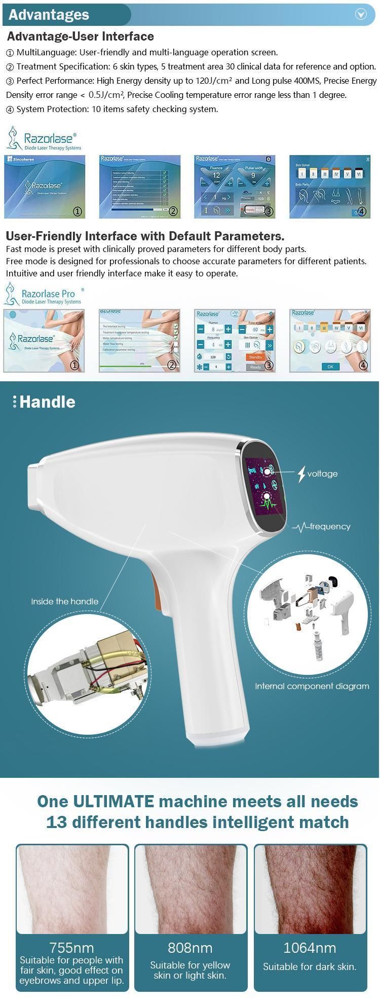 Professional Med Salon Clinic Diode Laser Machine Hair Removal Beauty Diode Laser Equipment