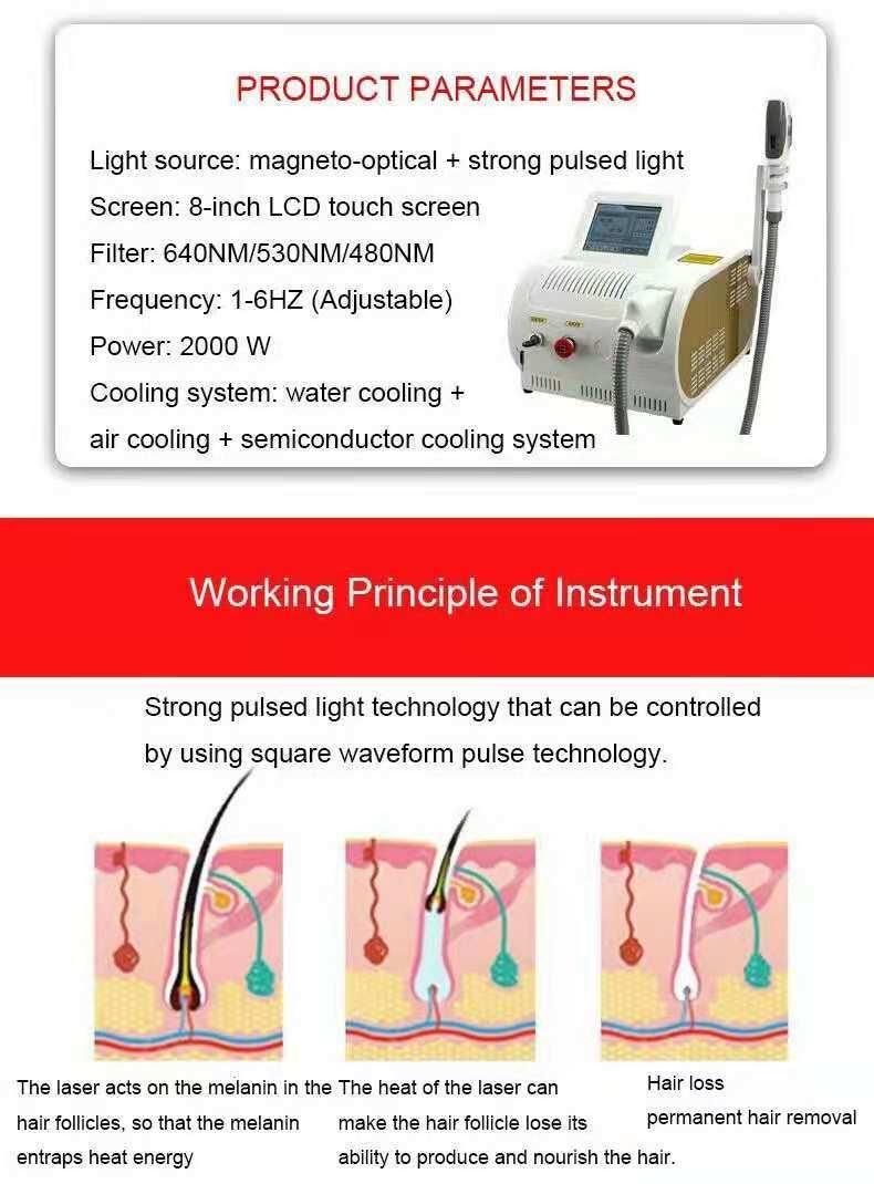 Portable Permanent Pain Free IPL Opt Shr Hair Removal Machine Laser