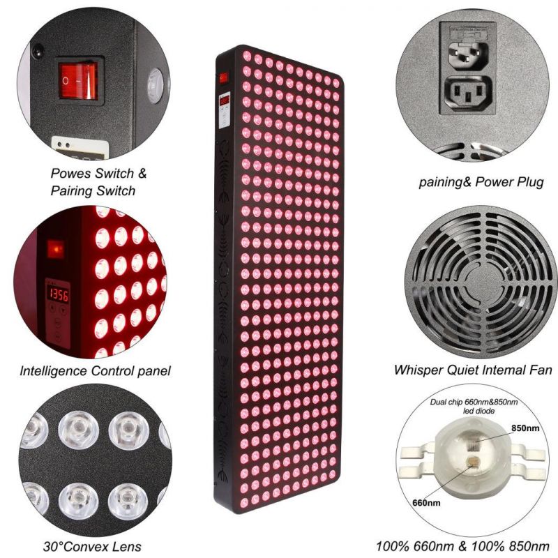 Rlttime Wholesale 1500W Red Light Therapy Panels Full Body Anti-Aging and Acne LED Infrared Light Therapy Panel