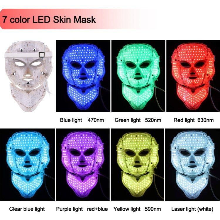 Face Beauty Equipment Wholesale 7 Color LED Photon Light Therapy Facial Mask