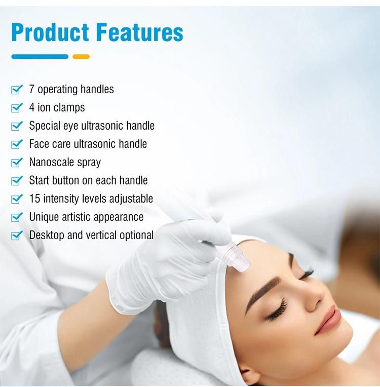 New Design Nanoscale Spray Water Dermabrasion Hydrafacial Machine with 7 Handles