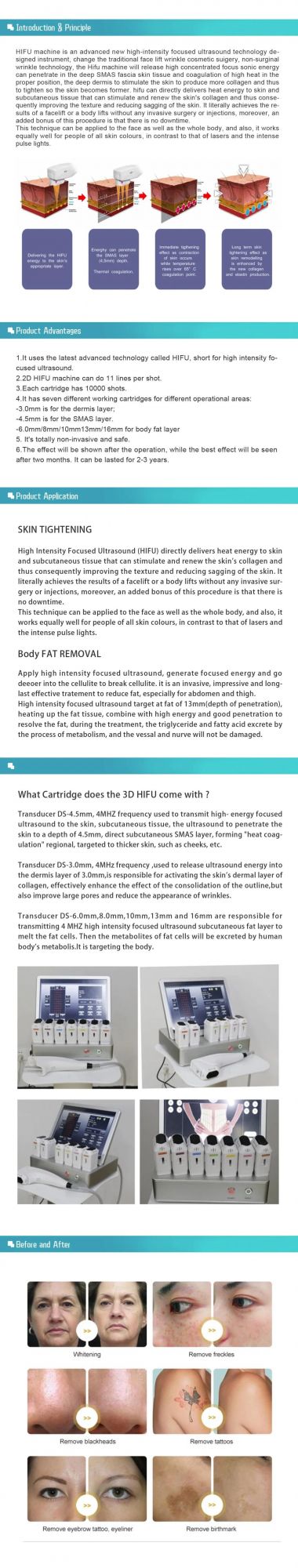 Hifu Face Lift Machine Skin Tightening Rejuvenation Machine