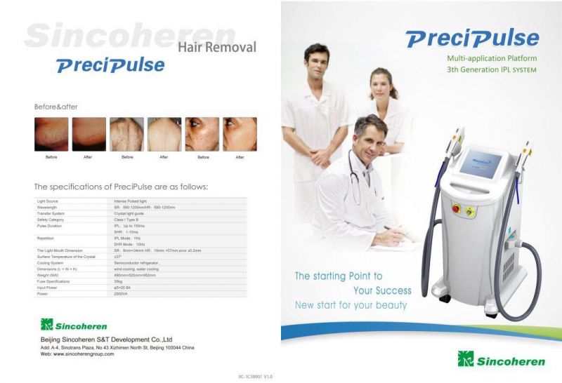 Medical CE Approved Sincoheren Laser IPL Hair Removal Machine Price for SPA IPL Hair Removal Machine