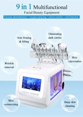 Wholesale Portable 9 in 1 Multifunctional Oxygen Spray Vacuum Dermabrasion Skin Rejuvanation Tightening Hydrafacial Beauty Machine