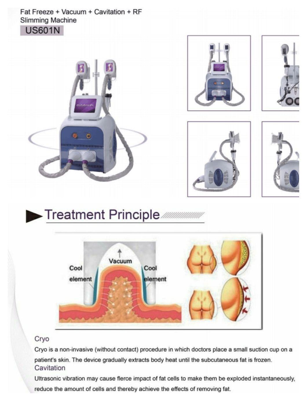 Portable Cryolipolysis with Cavitation and RF Slimming Machine