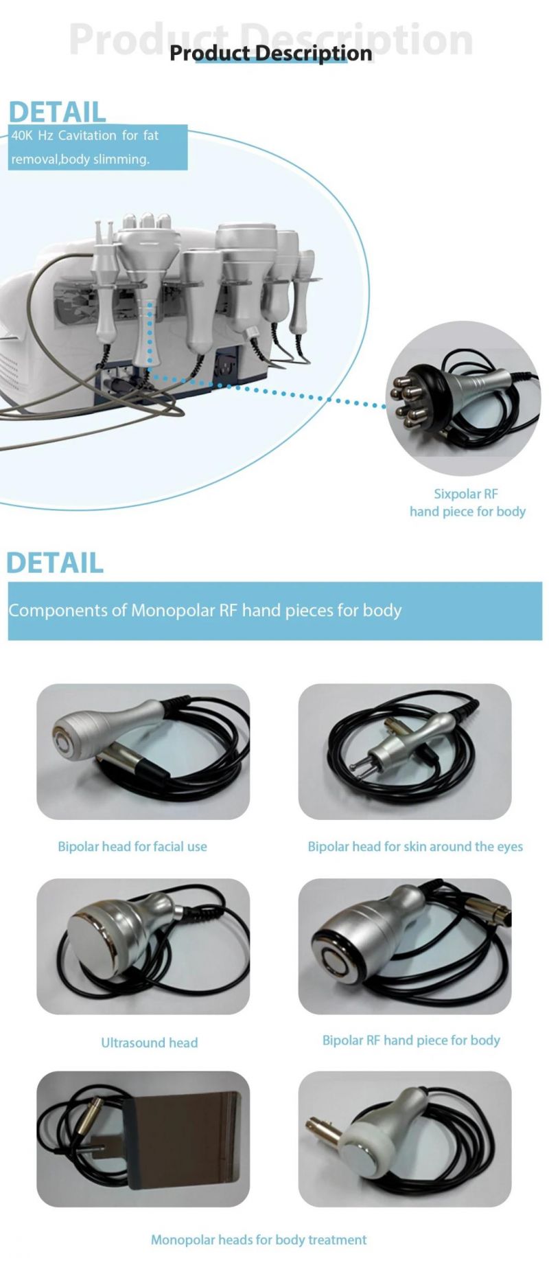 Az Sincoheren Ultrabox New 6 in 1 Ultrasonic Cavitation RF Face and Body Beauty Machine for Fat Reduction and Skin Tightening