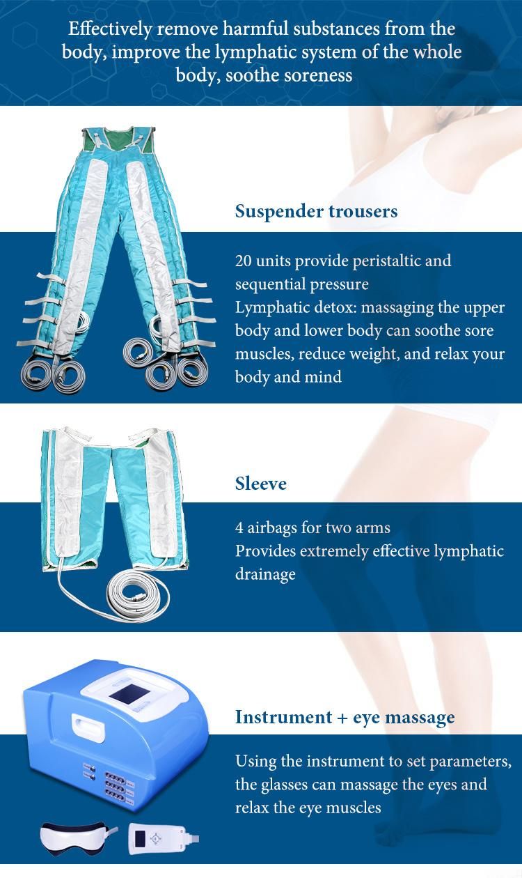 Hot Sale Suspender Pressotherapy Detox Cellulite Equipment Sleeve Lymphatic Lymph Drainage Machine Air Infrared Body Detox Slimming Br611