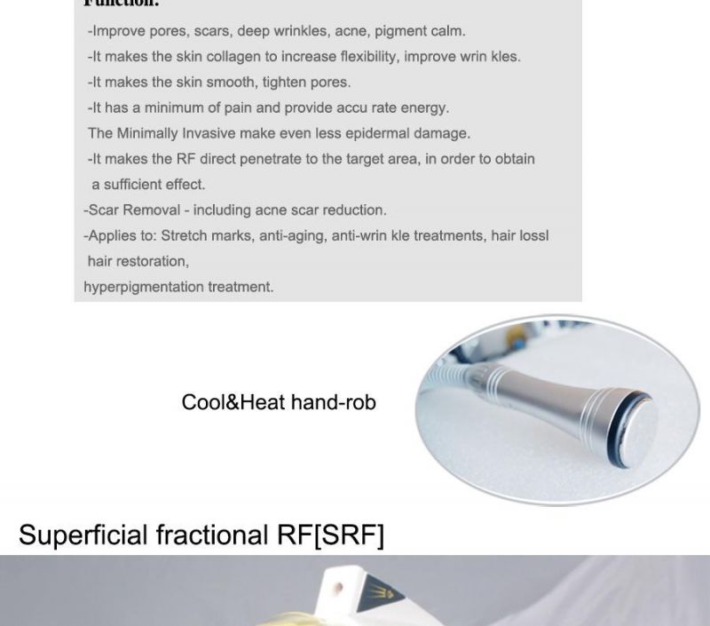 2015 High Recommend Srf+Cryo+PDT Microneedle Radio Frequency Beauty Machine (MR18-2S)