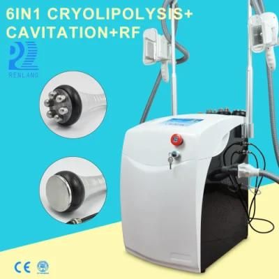 6 in 1 Portable Double Cryolipolysis Cryo + Three RF +One Cavitation Beauty Machine for Fast Slimming