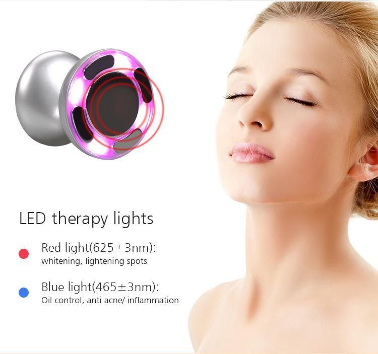 Ultrasonic Beauty Instrument RF Body Slimming Beauty Device Facial Beauty Massage Slimming Equipment Silver