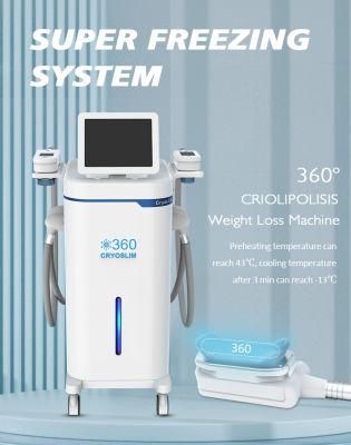 Full Cover 4 Cryolipolysis Working Fat Freezer Cryolipolysis Slimming Machine Cool Slimming 360