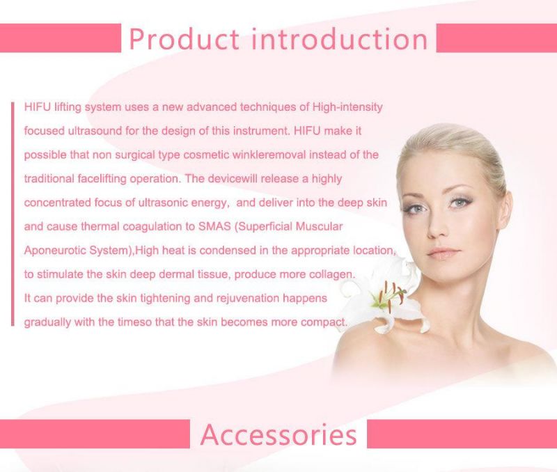 Hifu High Intensity Focused Ultrasound Wrinkle Removal for Face Lift