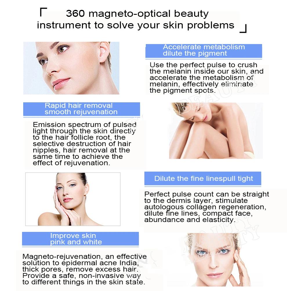 Multifunctional 360magneto Optical ND YAG Laser Skin Rejuvenation RF Beauty Hair Removal Machine