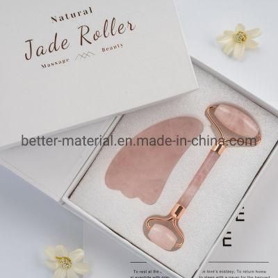 Best Quality Custom Logo Box Beauty Facial Massager Anti Aging Natural 100% Xiuyan Crystal Feng Jade Face Roller