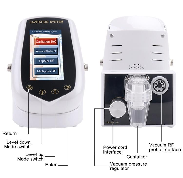 4 in 1 RF 40K Ultrasound Cavitation Vacuum Machine Mini Vacuum Cavitation Slimming Device