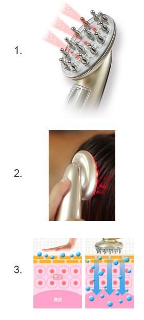 USB Charging Red Light Photon RF EMS Vibrating Laser Comb Hair Regrowth Brush