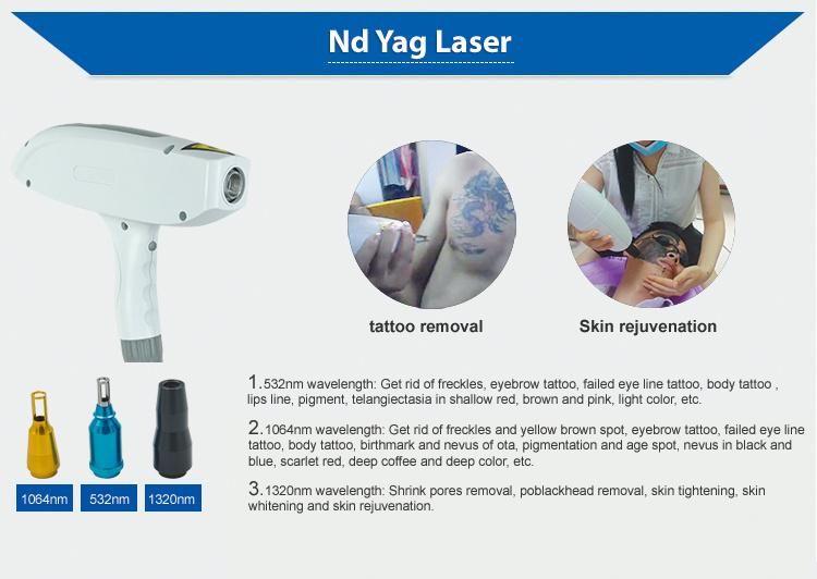 Professional 3 in 1 ND YAG Laser Tattoo Removal RF Face Lift IPL Hair Removal Machine