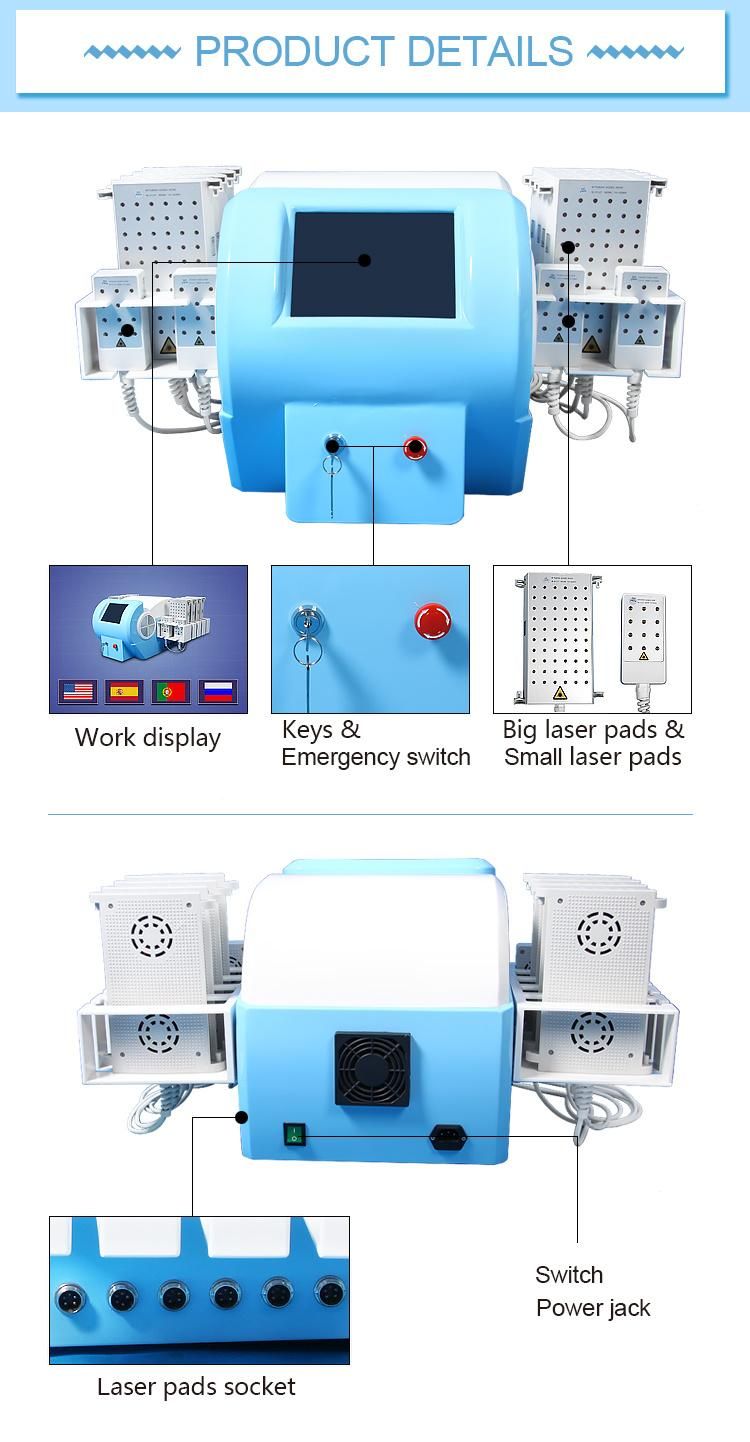 4D Profession Diode Laser for Slimming with 350MW Power Lipolaser Slimming Machine