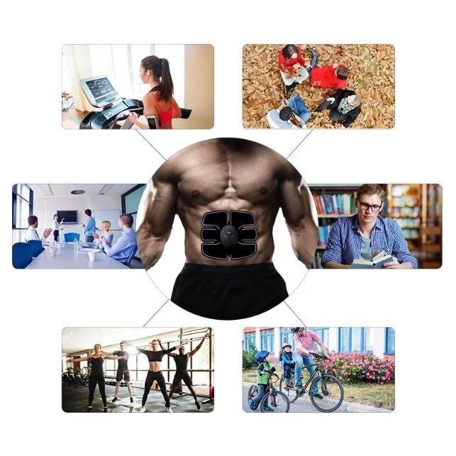 USB Rechargeable Muscle EMS Abdominal Stimulator Training Gear Gel Pad