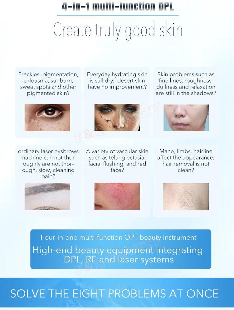 4 in 1 Multi-Function RF Dpl Laser for Hair Removal Skin Rejuvenation Tattoo Removal Salon Beauty Equipment