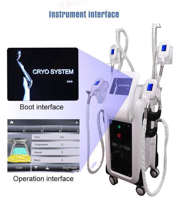 Newest 4 Handles Vacuum Cryoliposis Fast Body Slimming Weight Loss Beauty Salon Machine