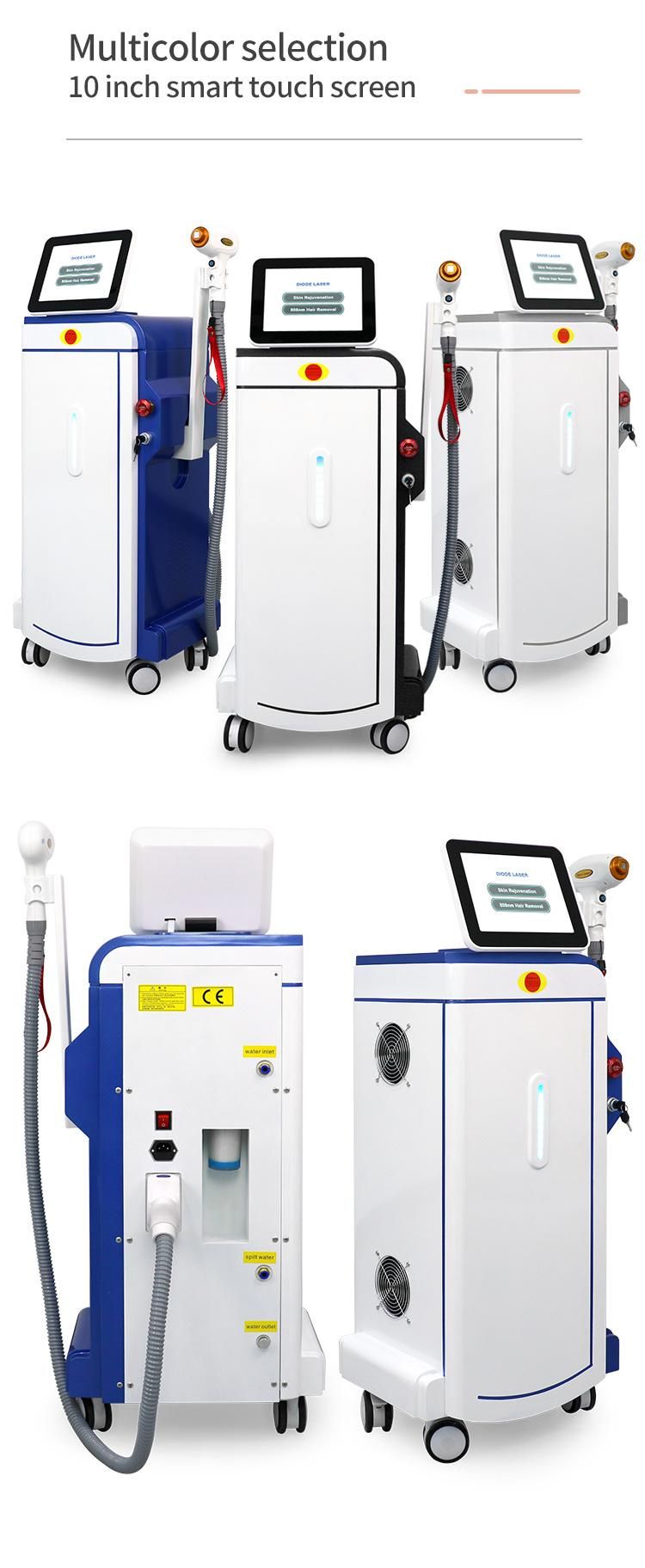 Vertical 808nm Diode Laser Hair Removal Machine with Tattoo Pigmentation Removal Handle for Sale Price