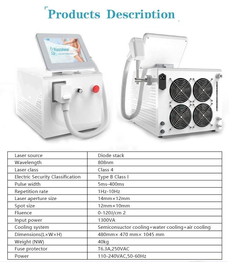 Portable Diode Laser Hair Removal Beauty Salon Medical SPA Beauty Machine