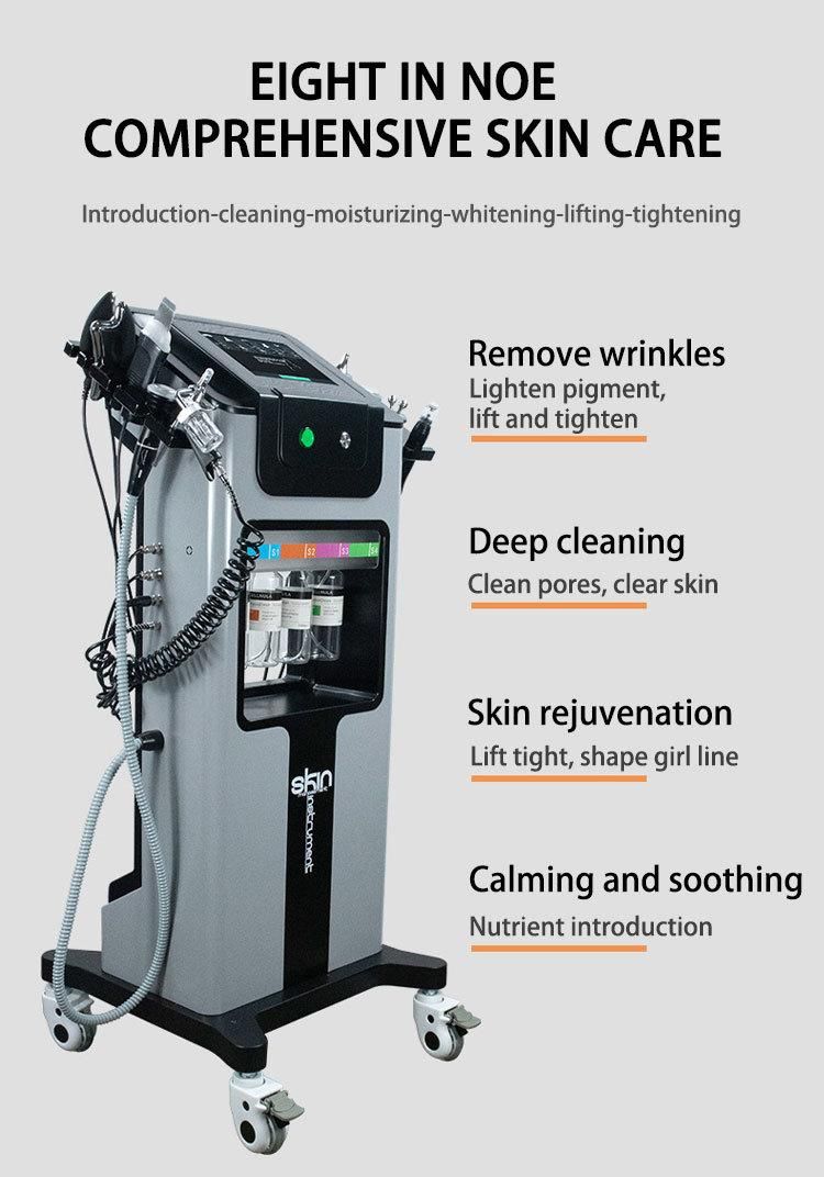 Multifunction 8 in 1 Beauty Machine Face Lifting Oxygen Jet Peel Machine