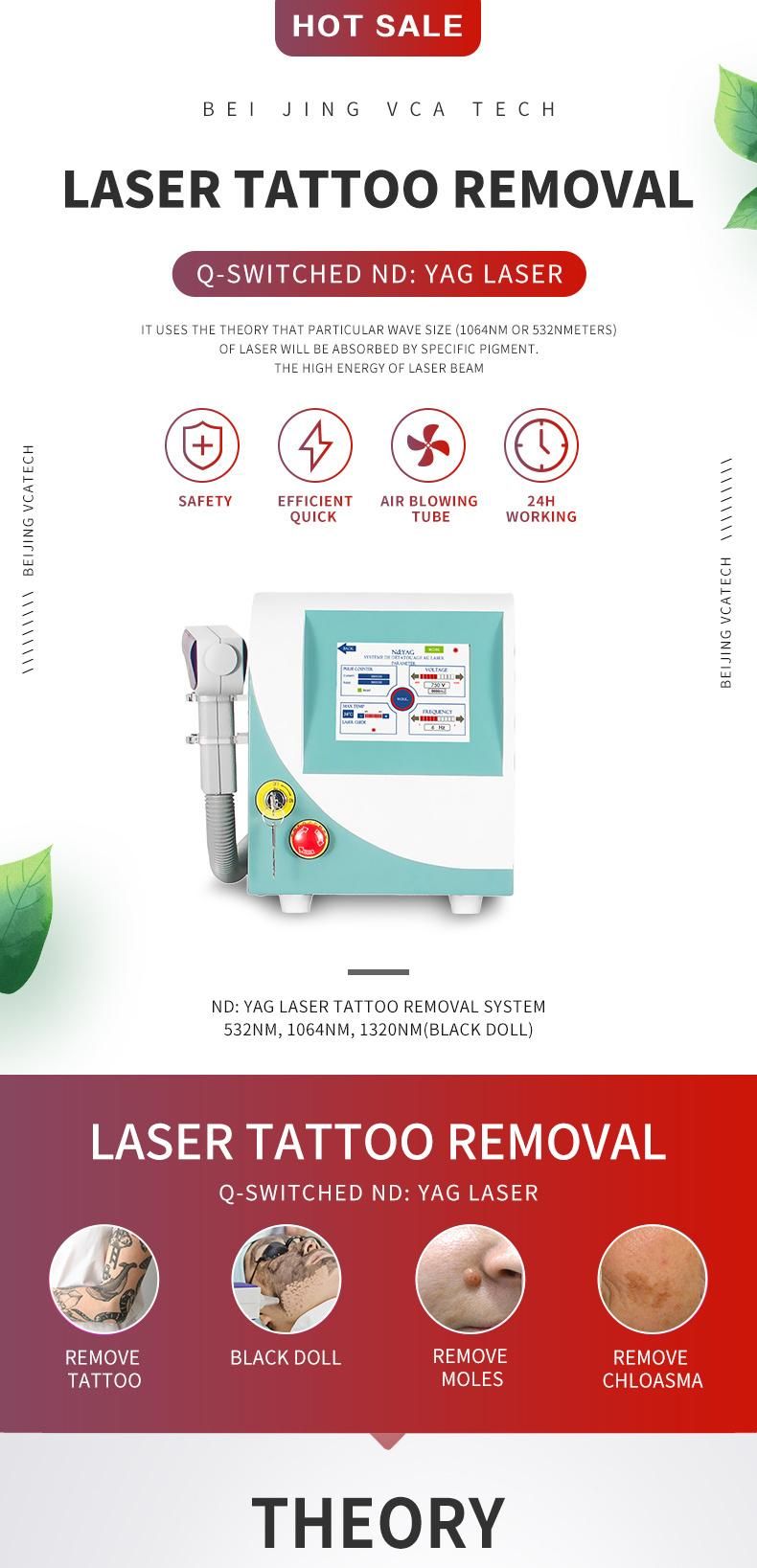 Manufacturer Q-Switched ND YAG Laser Machine ND YAG Tattoo Removal ND YAG Laser Machine Tattoo Removal Machine