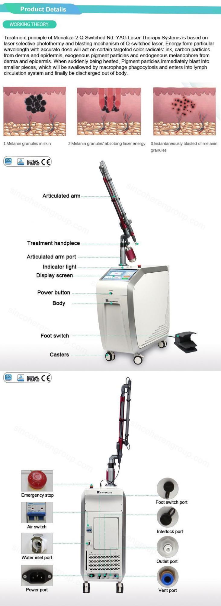 Q Switched ND YAG Laser Tattoo Removal with Promotion Price Laser Machine