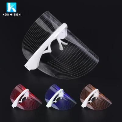 Transparent LED Facial Beauty Mask with 3 LED Colors