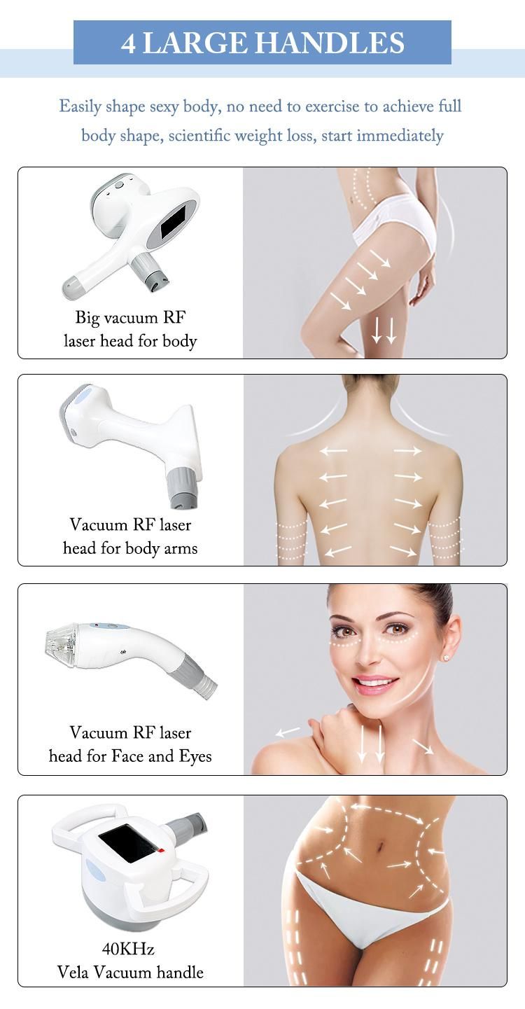 Vacuum Roller Laser/RF/Cavitation Vela Body Shape Body Slimming and Facial Beauty Machine