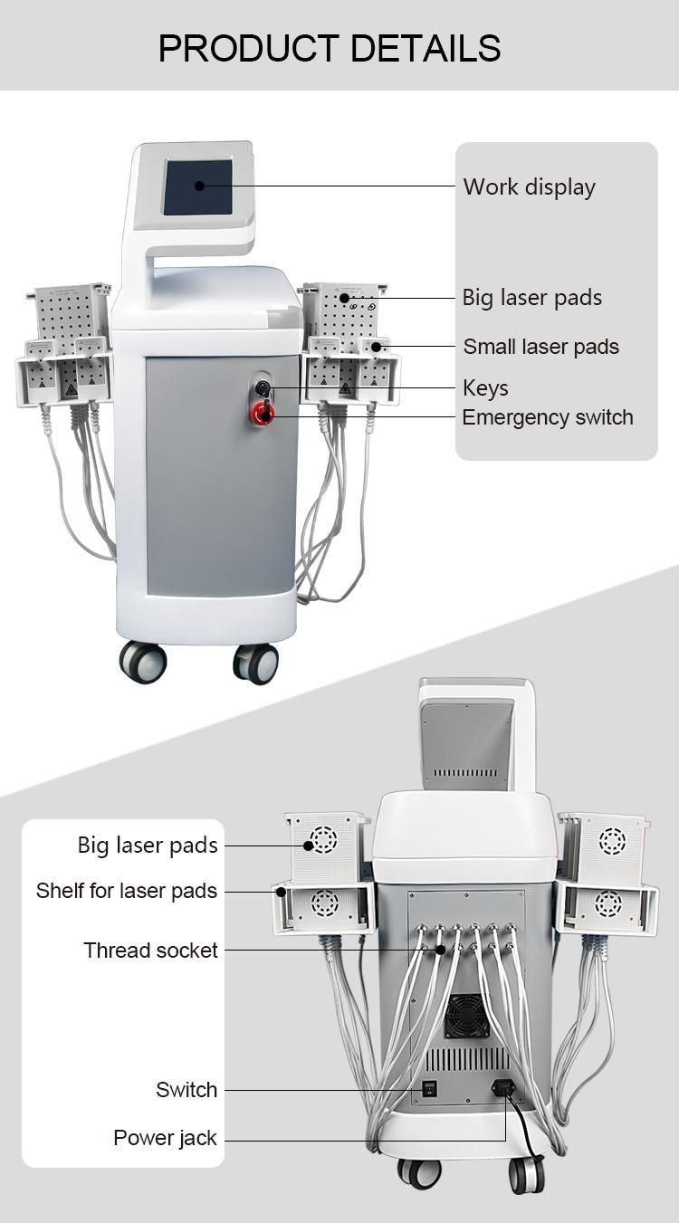 New Arrival 635 650&980&780nm Diode Lipolaser 4D Mitsubishi Lipo Laser Machine