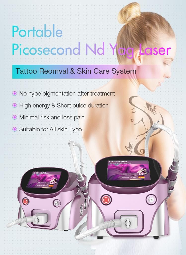 Q Swiched ND YAG Laser 1064 532 Nm Tattoo Removal