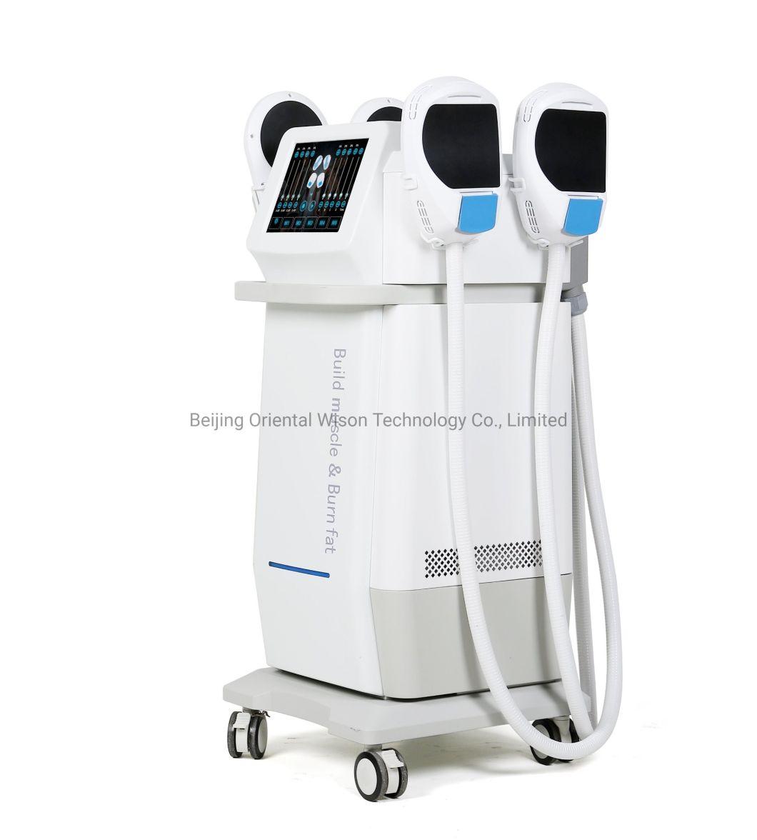 4 Handles RF Technology Em-Slim Electromagnetic Shockwave Cellulite Removal Muscle Gain Machine