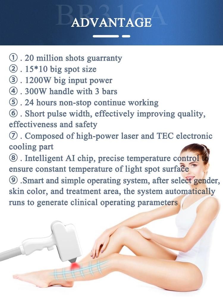 Hot 808nm Diode Laser Permanent Vertical for Hair Removal Machine