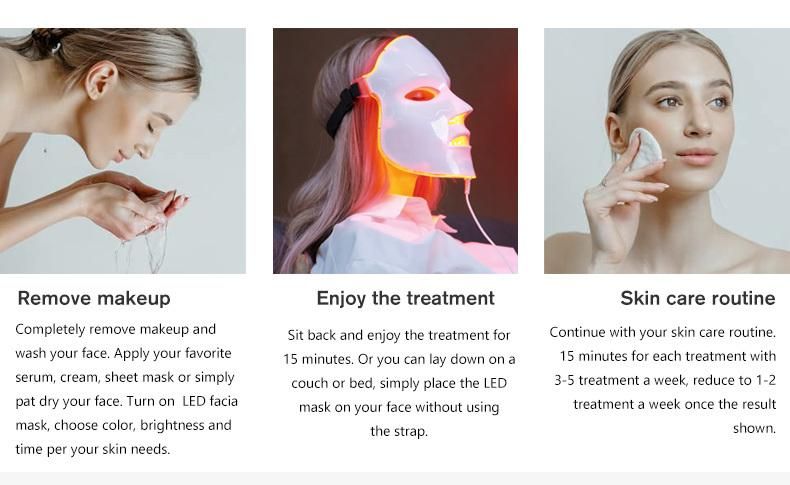 Whiten Skin Wrinkles 7 Color LED Face Mask