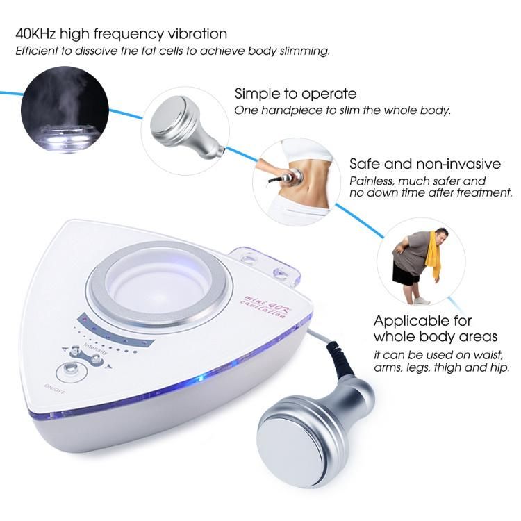 Mini 40K Cavitation Machine Ultrasound Body Slimming Machine for Home Use and Salon Use