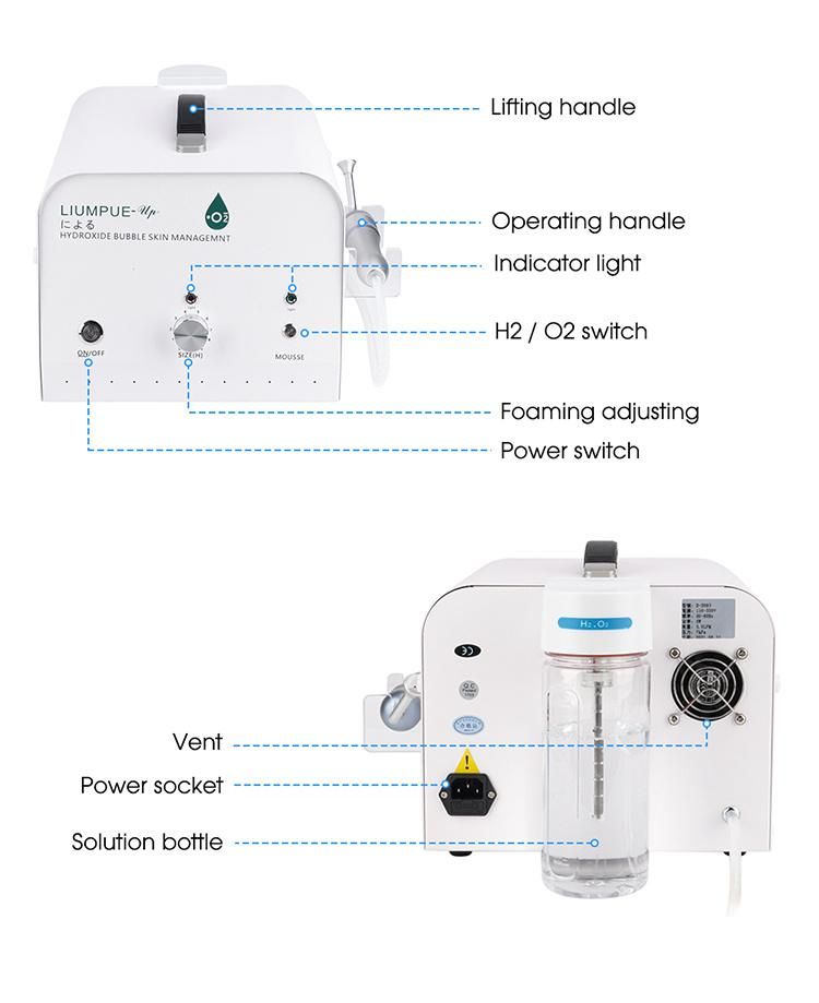 Wholesale White Independent H2 O2 Adjustable Foaming Skin Whitening Moisturizing Facial Machine