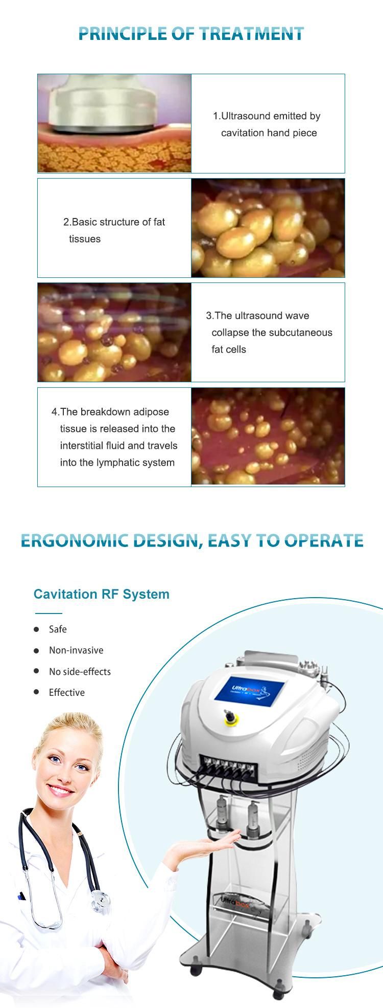 Ultrabox Cavitation Machine Receptores TV Satellite Skin Tightening Ultrabox 6 in 1 Cellulite Removal