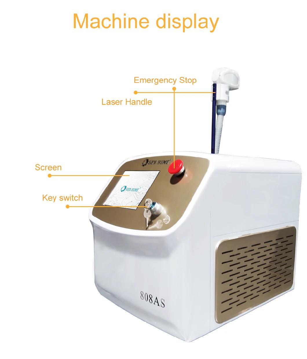 Machine Portable 808nm Diode Laser Medical Portable Epilation Beauty Salon Equipment Diode Laser Hair Removal