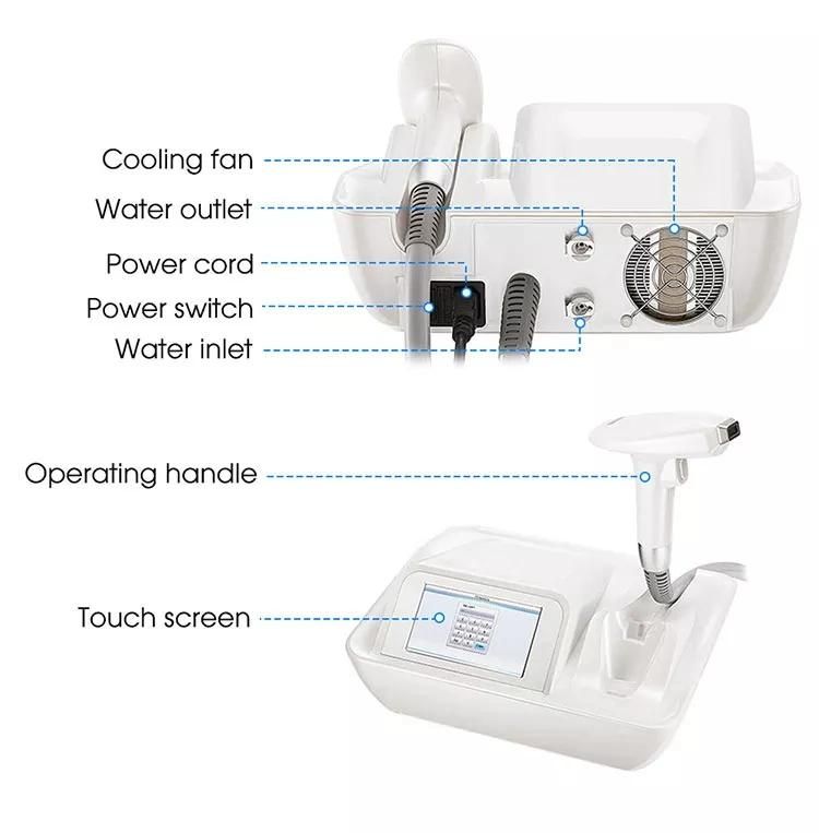 Portable Diode Laser Diode Hair Removal 808nm 10 Million Shots Probe Diode Laser Hair Removal Machine