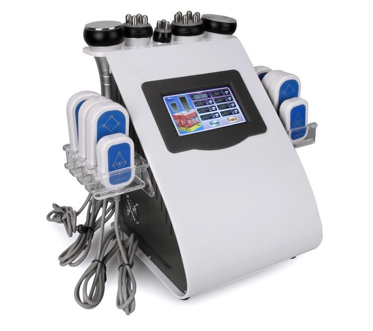 Portable 6 in 1 RF Vacuum Cavitation Slimming Machine with Lipolaser Pads